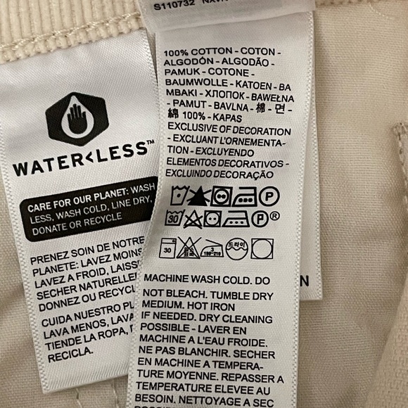 Levi’s Premium Corduroy Pants Women Ivory Middy Ankle Bootcut 33x27  Size 16 New - Picture 11 of 11